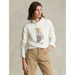 Polo Ralph Lauren Women's Slim Fit Polo Bear Fleece Crewneck Sweatshirt White XL